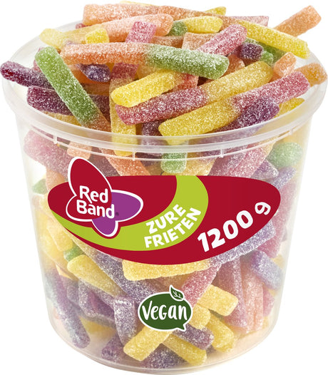Cukierki kwaśne frytki czerwone band - mix kwaśny - silos 100 szt