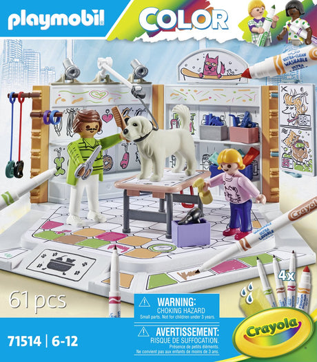 Kolorowy salon dla psów Playmobil - 71514