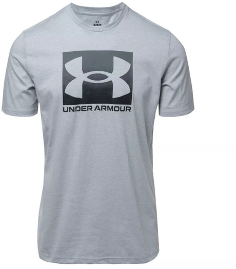 Męska koszulka sportowa Under Armour UA M Boxed Sports Updated SS-Gry – Mod Grey Light Heather – Czarny