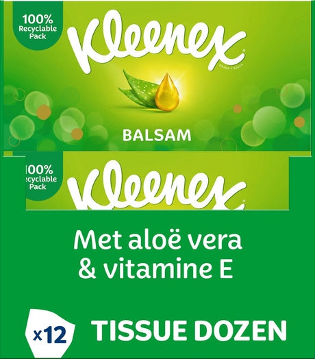 Chusteczki Kleenex - balsam - opakowanie wartościowe - 12 x 64 sztuki (768 chusteczek)