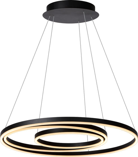 Lucide triniti - lampa wisząca - ø 80 cm - LED ściemnialna - 3000k - czarna