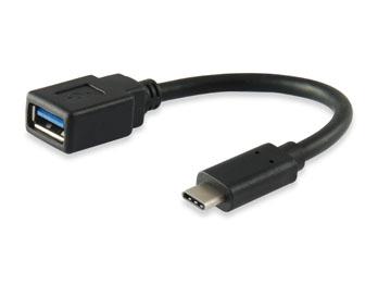 Equip 133455 kabel USB 3.0 typ C męski na żeński, 15 cm