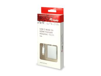 Equip 133452 Adapter USB typu C męski na żeński HDMI, 15 cm