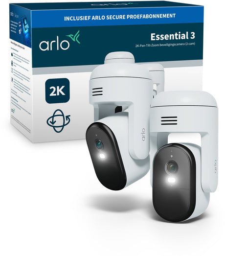 Arlo Essential3 2K PTZ kamera bezpieczeństwa na zewnątrz - 2 kamery IP