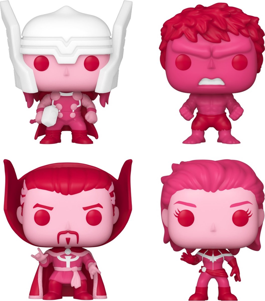 Funko verzamelfiguur marvel valentines pocket pop! 4-pack 4 cm roze