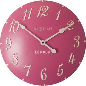 Zegar Nexttime 3084rz london arabski, ø34,5 cm, ścienny, różowy biały