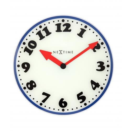 Zegar Nexttime 8151 chłopięcy, ø43 cm, ścienny, biały niebieski czarny czerwony