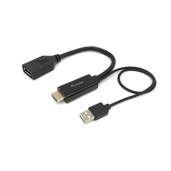 Equip 119039 Adapter HDMI na Displayport, 0,15 m, HDMI typu A (standardowy), displayport, męski, prosty