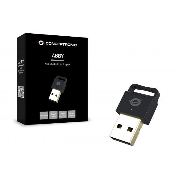 Conceptronic abby06b abby adapter usb bluetooth 5.0, bezprzewodowy, usb, bluetooth, 3 mbit s, czarny