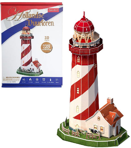 Cubic fun puzzle 3D latarnia morska LED, 51szt.
