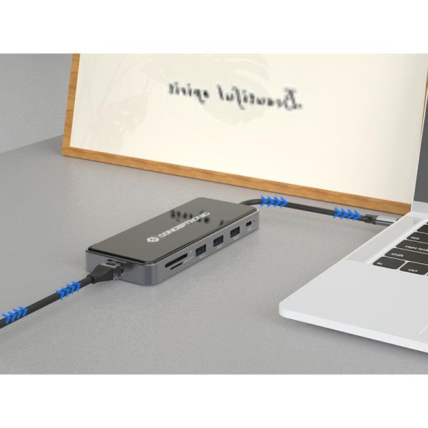 Conceptronic donn15g Stacja dokująca 12 w 1, USB 3.2 gen 1, type-c, 100 w, hdmi, vga, (micro)sd