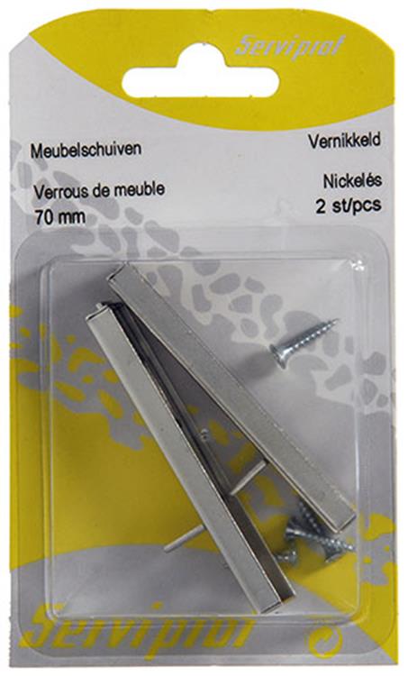 Mack 1013561 - 2 szuflady meblowe niklowane a 70 - b 11,5 mm | 10 sztuk