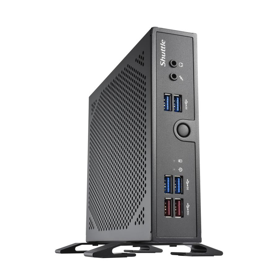 Shuttle ds50u xpc slim barebone pc, intel celeron 7305, ddr5, 2,5 gbit + 1 gbit, bez wentylatora, 24 7, 90 w