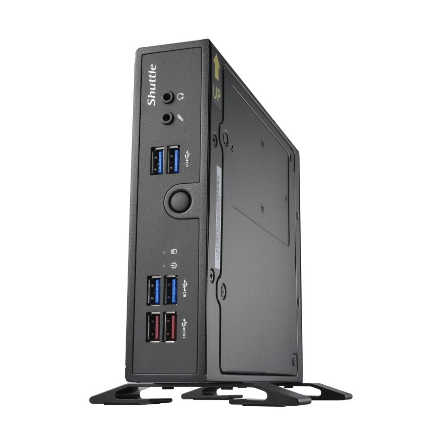 Shuttle ds50u xpc slim barebone pc, intel celeron 7305, ddr5, 2,5 gbit + 1 gbit, bez wentylatora, 24 7, 90 w