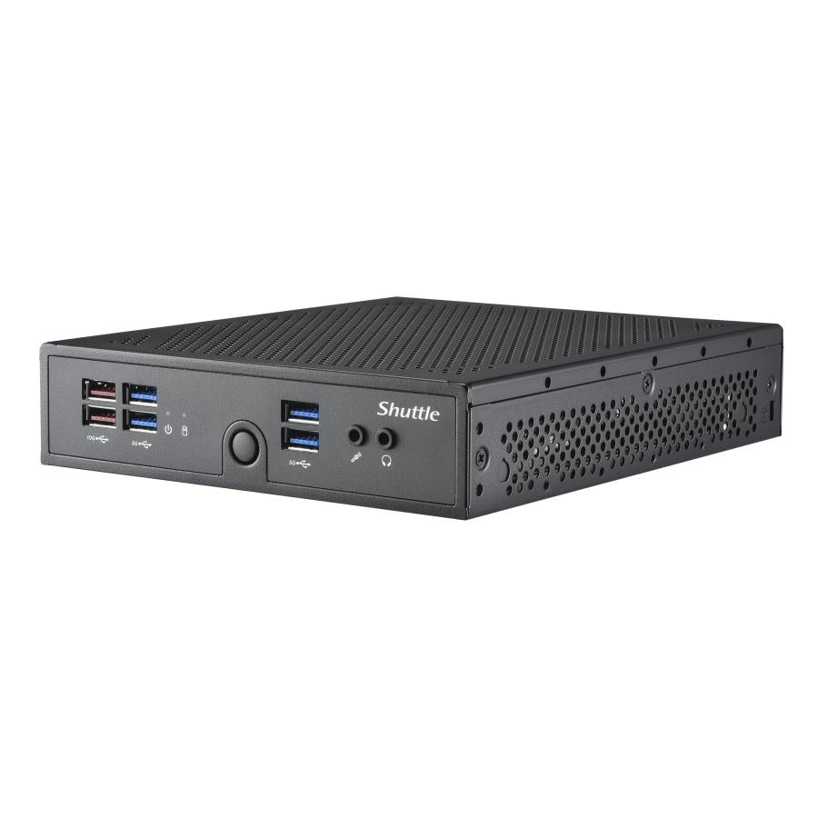 Shuttle ds50u xpc slim barebone pc, intel celeron 7305, ddr5, 2,5 gbit + 1 gbit, bez wentylatora, 24 7, 90 w