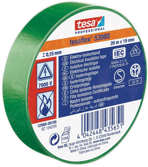 Taśma izolacyjna Tesa 19mm - 20 metrów - zielona