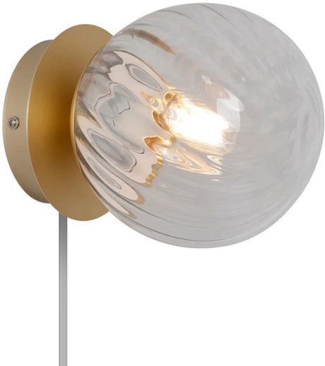 Lampa ścienna Nordlux dłuta-e14-przezroczyste szkło wirowane, mosiądz