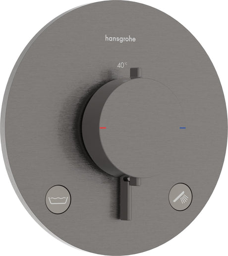 Hansgrohe ecostat Comfort s - wbudowany termostat - 2 funkcje - termostat prysznicowy - kombinacja bezpieczeństwa EN1717 - czarny szczotkowany chrom