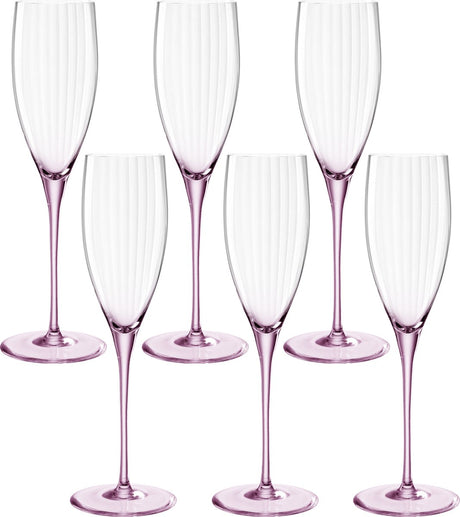 Kieliszek do szampana Leonardo Poesia 250 ml różowy - zestaw 6 sztuk