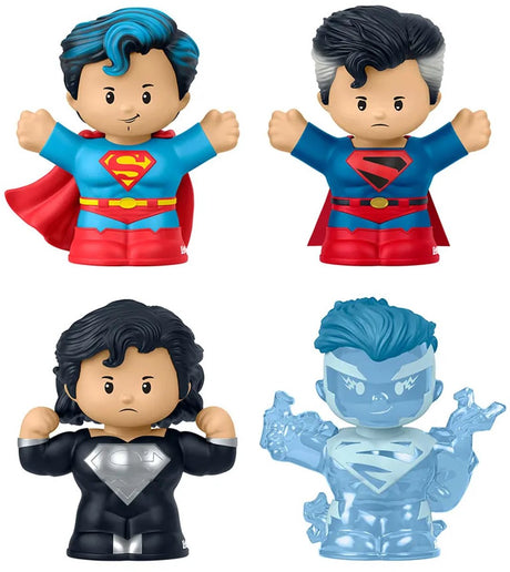 Mattel dc comics fisher-price little people collector mini figuur 4-pack superman: through the ages 7 cm mini-figuur