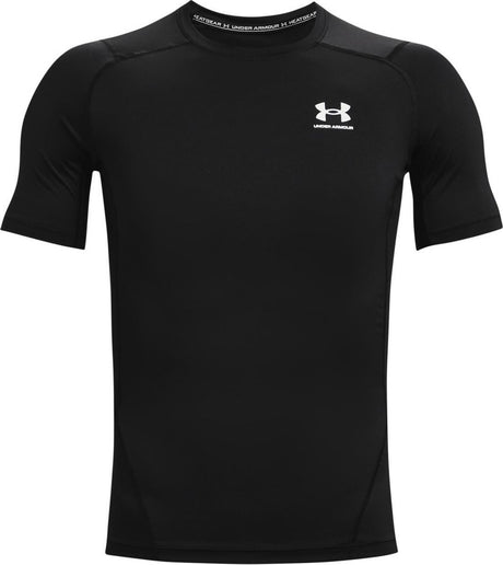 Męska koszulka sportowa Under Armour UA HG Armor Comp SS-BLK – czarno – biała