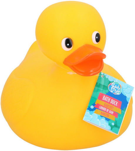 Zabawki Eddy gumowa kaczka 22 cm - gumowa kaczka do kąpieli - żółta gumowa kaczka dla dzieci - zabawka do kąpieli kaczka dla dziecka - zabawki do kąpieli - zabawka do kąpieli dla dzieci