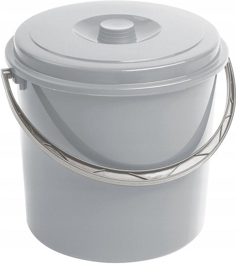 Curver - wiadro z pokrywką 12l - wygodny uchwyt - szary - 241750