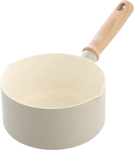 Greenchef Nordics ceramiczny rondel indukcyjny bez pokrywki 16cm - 1,5l - bez PFAS - bez PFAS - patelnia indukcyjna - można myć w zmywarce - można używać w piekarniku do 160°C - ceramiczna powłoka nieprzywierająca - kremowy