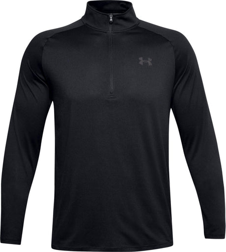 Męska koszulka sportowa Under Armour ua tech 2.0 1 2 zip-blk - czarno - grafitowa