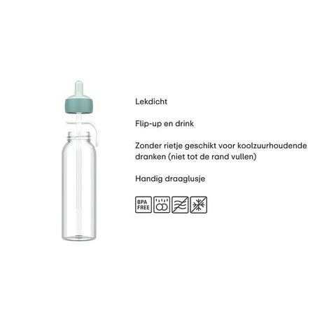 Butelka na wodę Mepal typu flip-up Camp 500ml - chłodna mięta