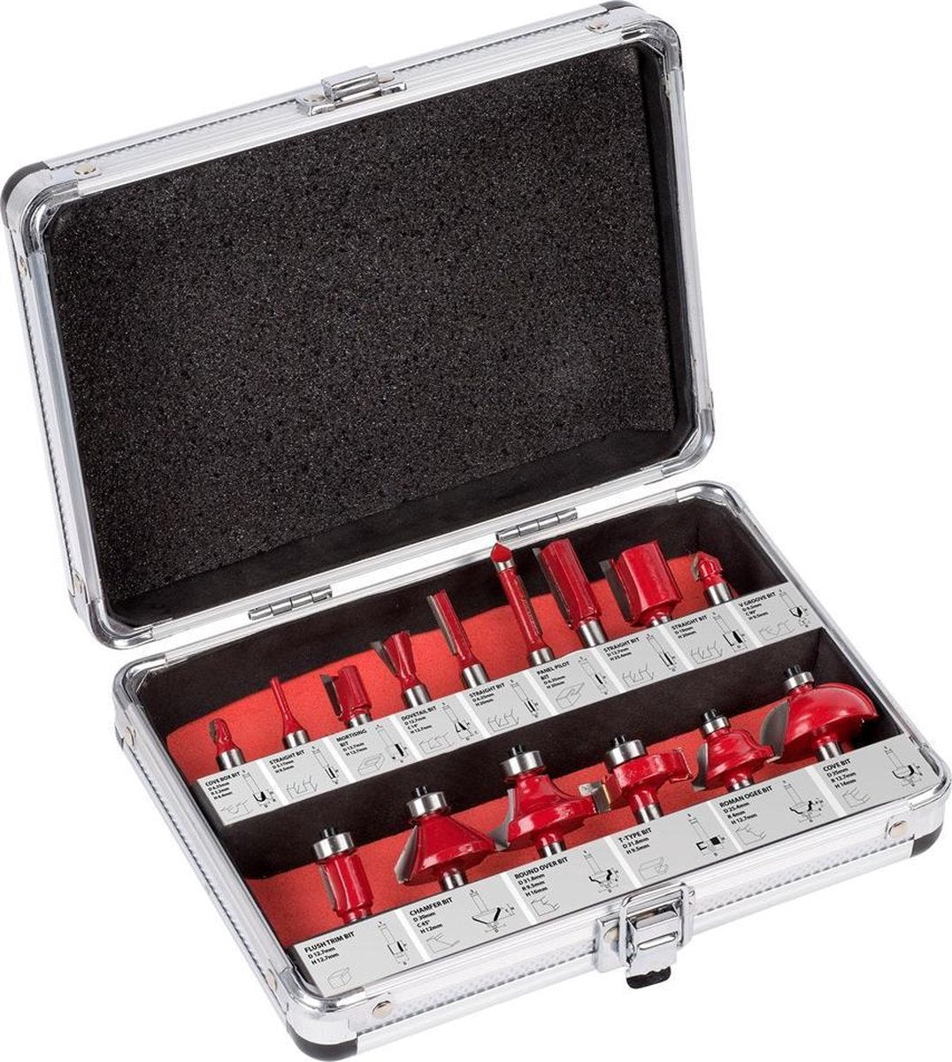 Zestaw frezów do routera Kreator krt060185 - 8 mm - 15 sztuk