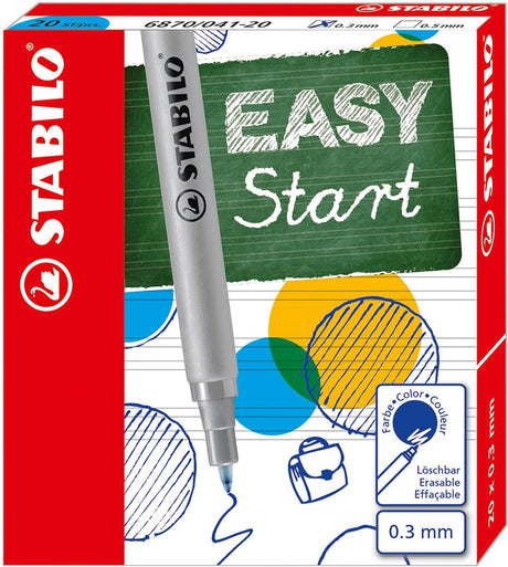 Stabilo Easyoriginal - drobny wkład - 20 sztuk - niebieski
