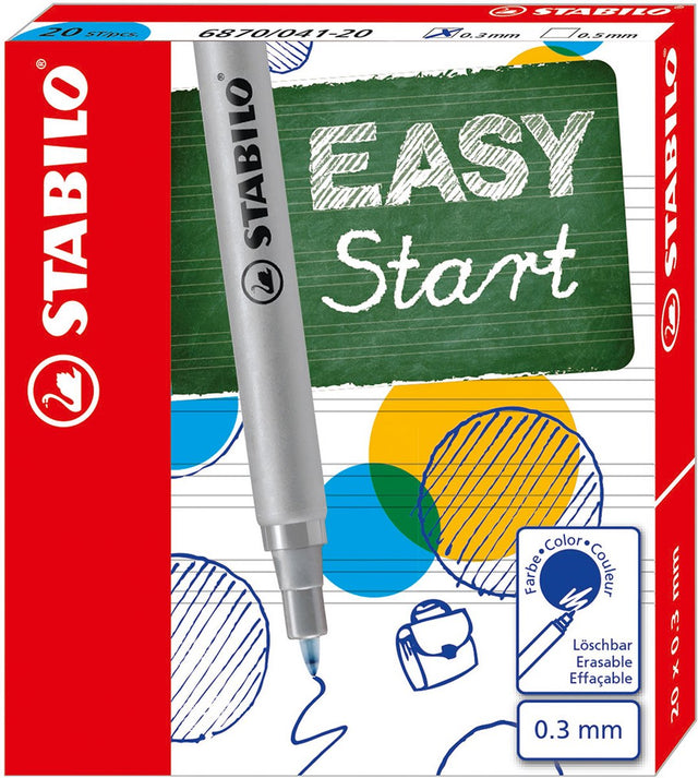 Stabilo Easyoriginal - drobny wkład - 20 sztuk - niebieski