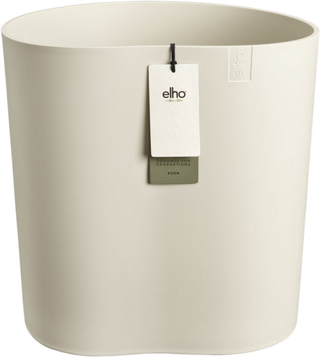 Elho eden aquacare medium 40 - bloempot voor binnen buiten - 100% gerecycled plastic - ø 38.0 x h 43.1 cm - linnen wit