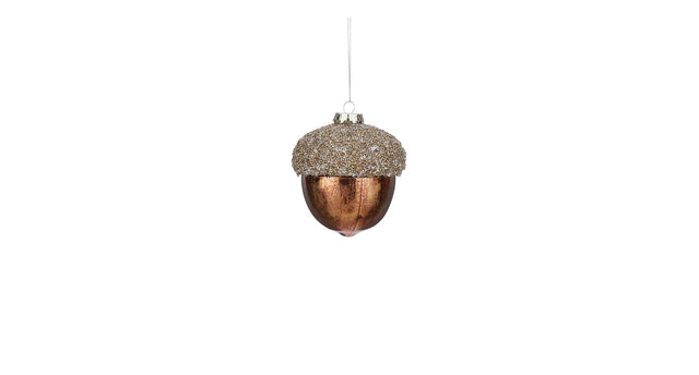 Ornament eikel bruin - d10cm