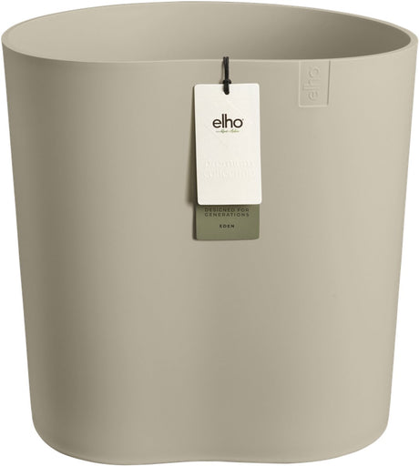 Elho eden aquacare medium 40 - bloempot voor binnen buiten - 100% gerecycled plastic - ø 38.0 x h 43.1 cm - zacht taupe