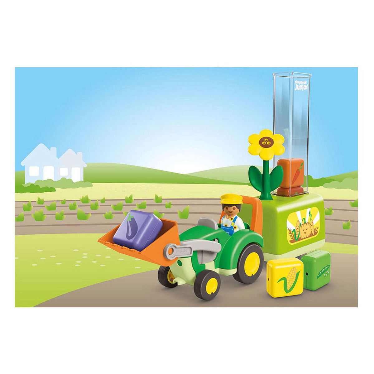 Playmobil junior: traktor z ładną sadzarką - 71773