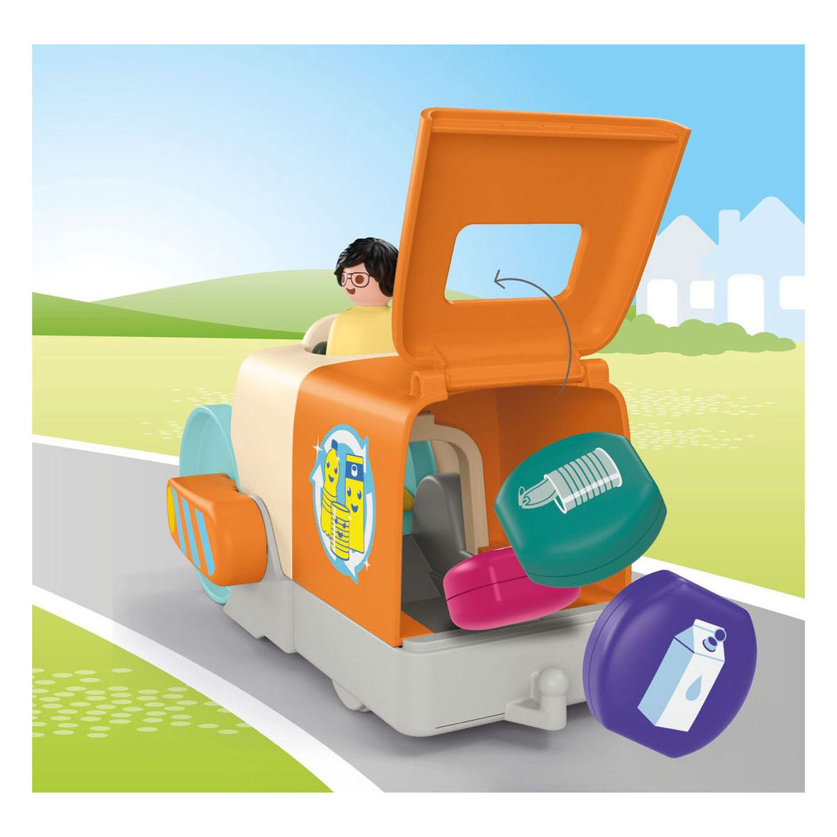 Playmobil junior: śmieciarka pchaj i chwytaj - 71774