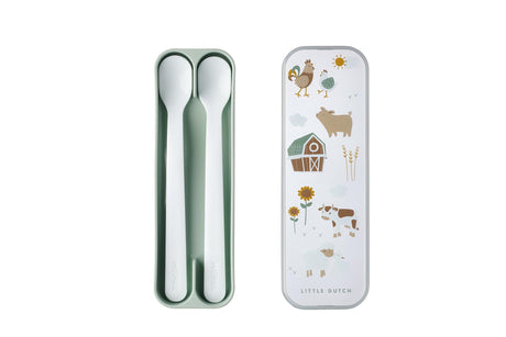 Mepal zestaw łyżek dla niemowląt mio 2 sztuki - mała farma 14,5cm