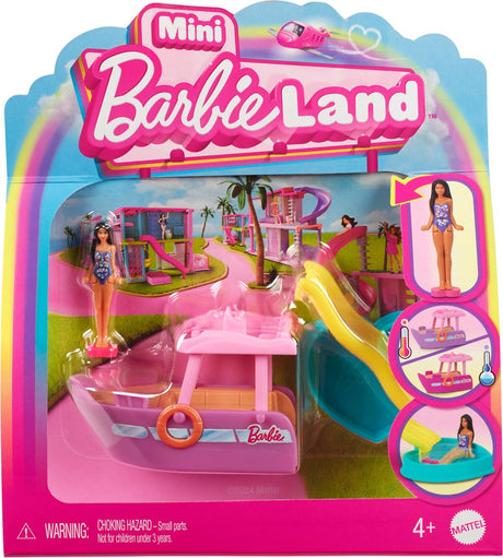 Różne mini pojazdy lądowe Barbie.