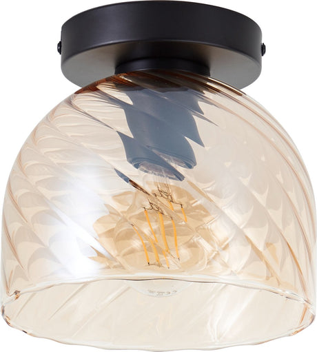 Brilliant casto - lampa sufitowa - e27 max 1x25w - szkło - bursztyn - czarny