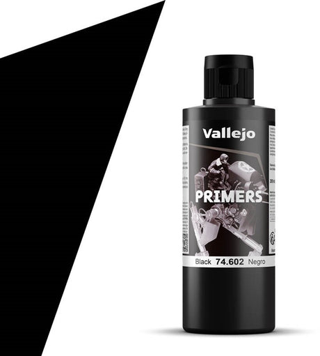 Vallejo hobby paint farba akrylowa - 74602 czarna - podkład - butelka farby akrylowej - 200 ml