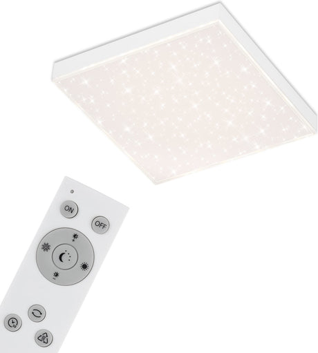 Briloner – lampa sufitowa – lampa sufitowa z funkcją ściemniania – z jasnym brzegiem – dekoracja w kształcie gwiazdy – w komplecie. pilot zdalnego sterowania - regulacja temperatury barwowej -15 watów -1600 lumenów - biały