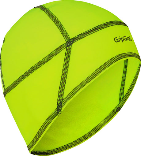 Gripgrab - termiczny kask jesienny czapka rowerowa z czaszką - żółty hi-vis - unisex - rozmiar m
