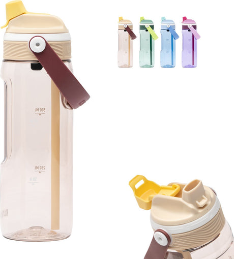 Butelka do picia Kambukka dupla 750 ml - Butelka na wodę 2 w 1 - 100% szczelna - piasek pustyni