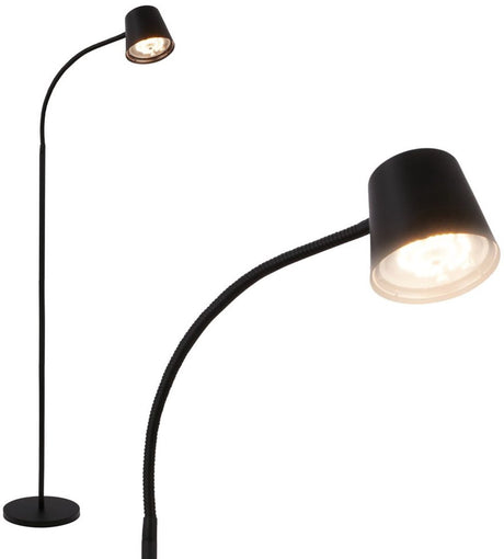 B.k.licht briloner cielo - ładowalna lampa podłogowa - możliwość przyciemniania - lampa stojąca LED - bezprzewodowa - USB-C - 126,5 x 21 cm - czarny