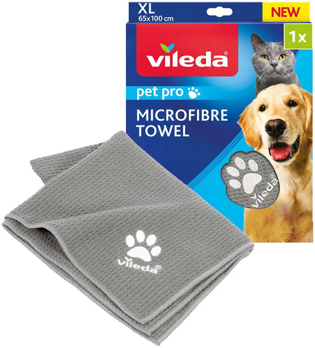 Ręcznik z mikrofibry Vileda petpro xl - chłonny i szybkoschnący - struktura plastra miodu - rozmiar xl