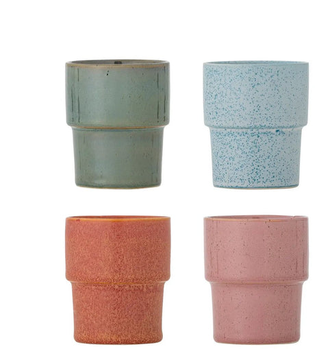 Bloomingville kubek ceramiczny różowy ewan - zestaw 4 szt