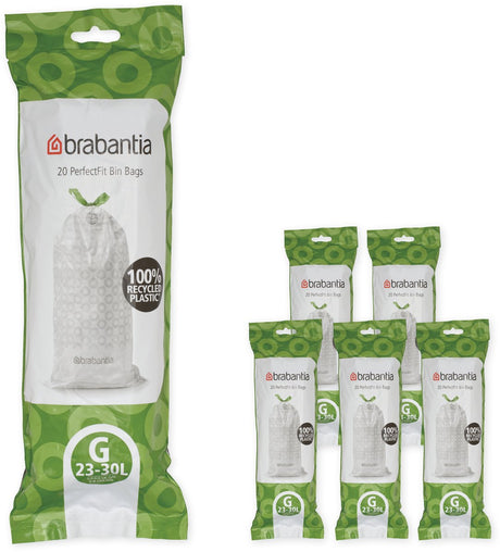 Worki na śmieci Brabantia Perfectfit - 30 l - kod g - 6 rolek x 20 sztuk