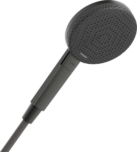 Hansgrohe Raindance Alive Select S - główka prysznicowa - oszczędzanie wody ecosmart - sterowanie przyciskiem Select - rozmiar 125 mm - 3 funkcje strumienia - szczotkowany czarny chrom